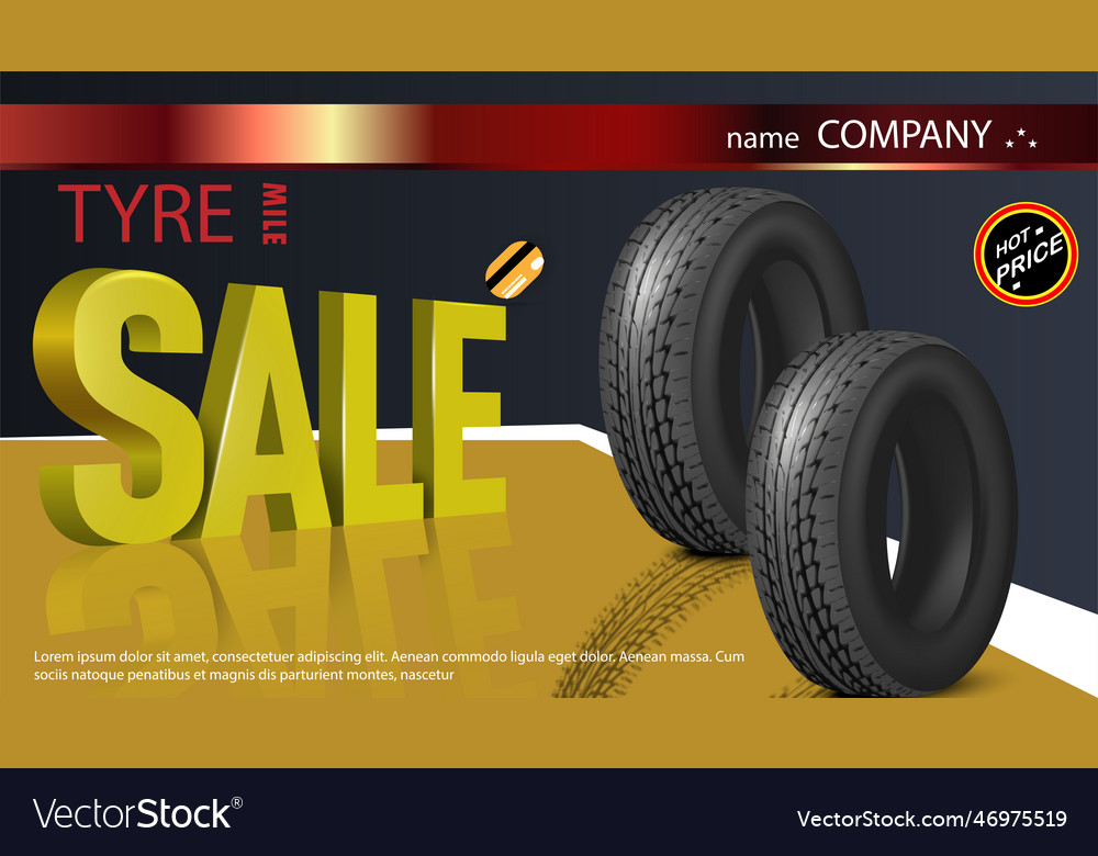 Car tire background automotive banner template