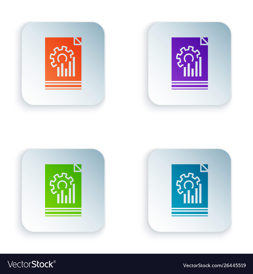 Color document with graph chart icon isolated vector image Color document with graph chart icon isolated