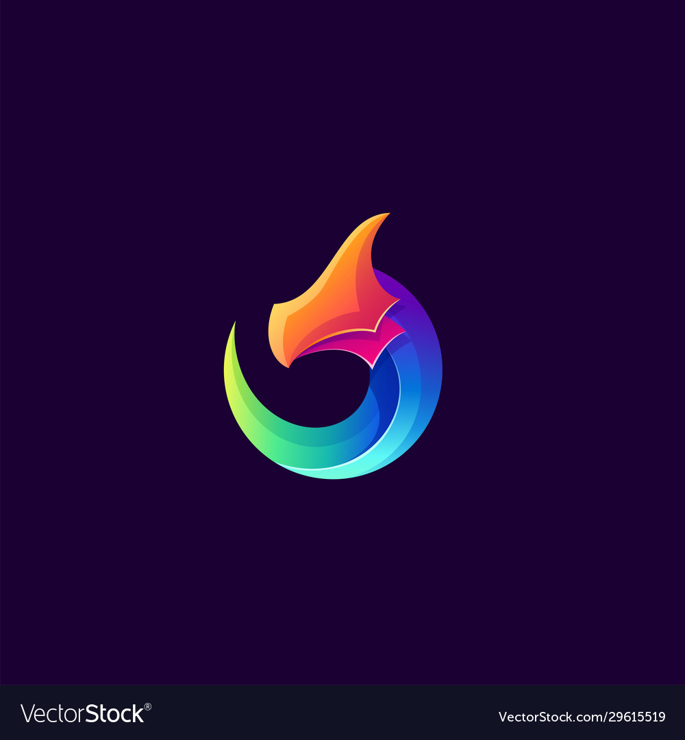Buntes Drachen-Logo-Design vector image Buntes Drachen-Logo-Design