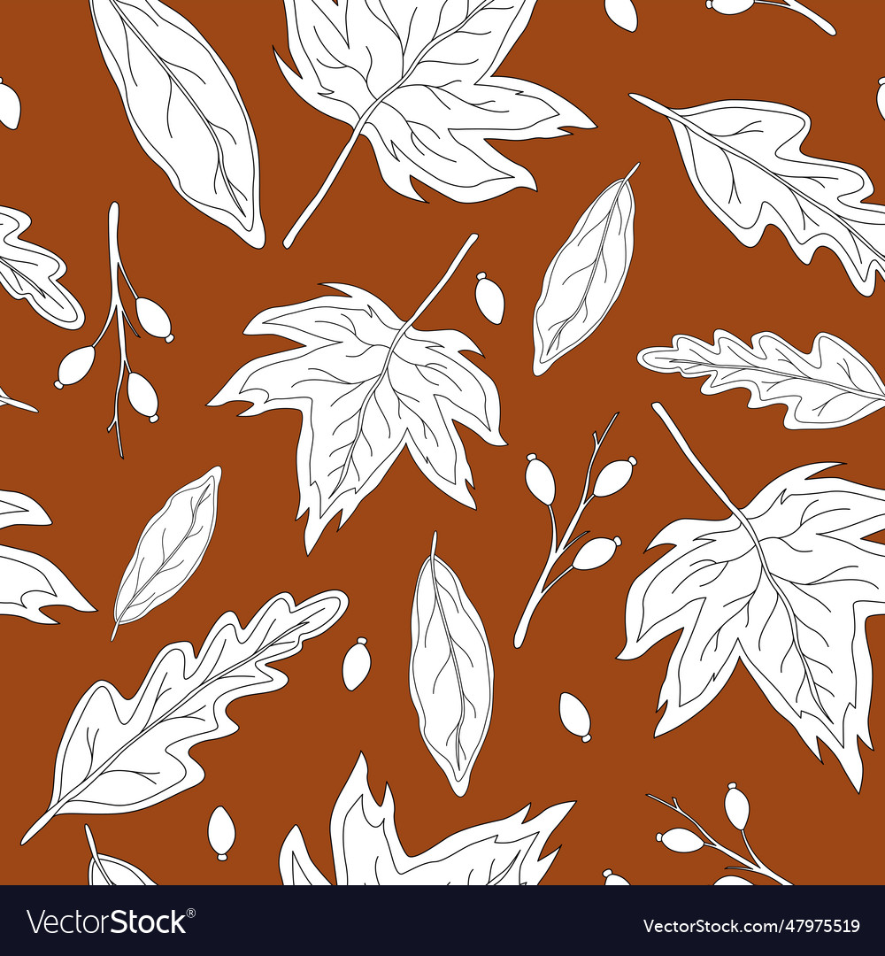 Creative autumn seamless pattern with simple vector image Creative autumn seamless pattern with simple