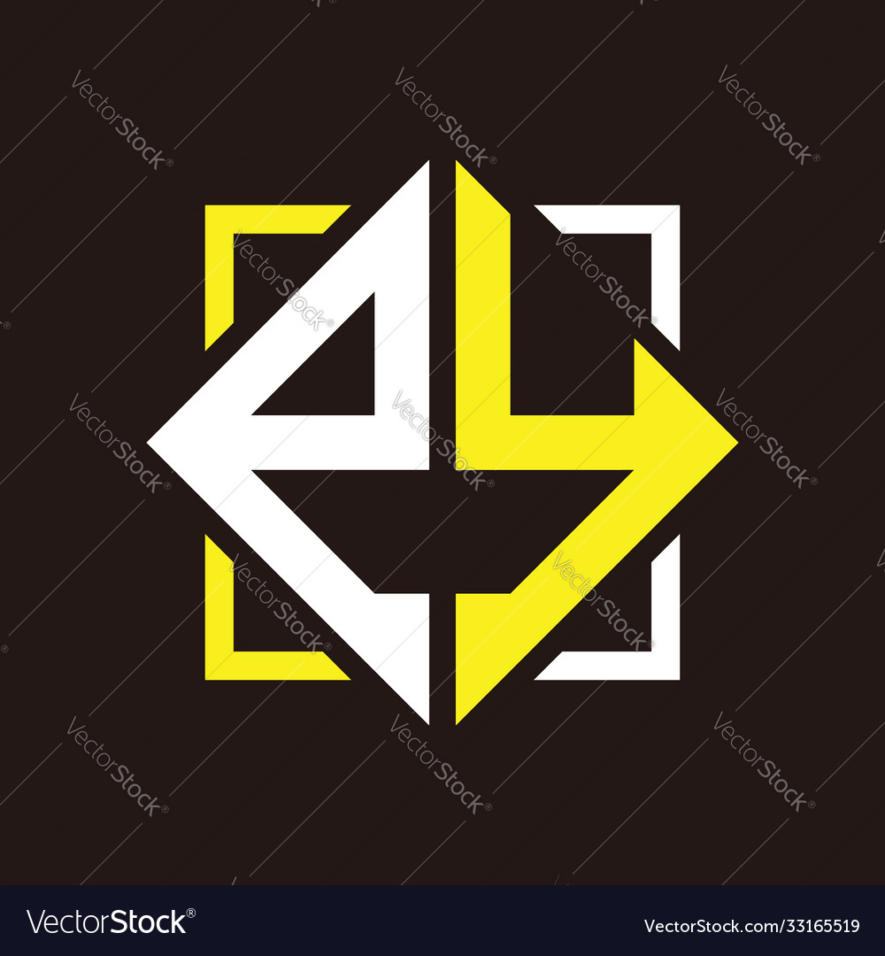 E y initials quadrangle monogram with square
