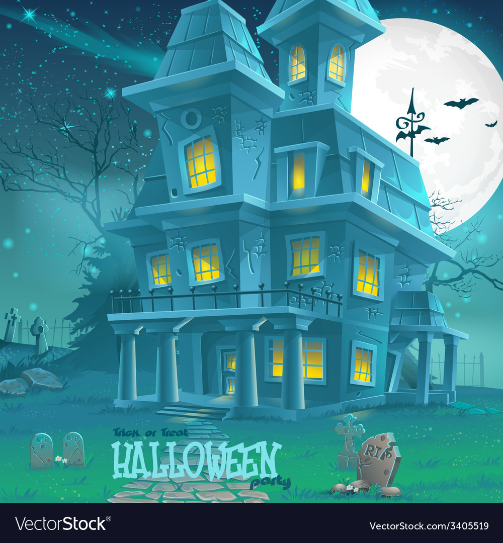 for halloween haunted house for a party vector image
