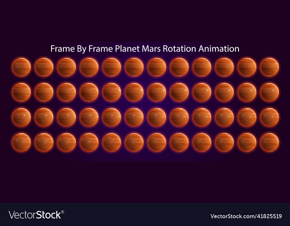 Frame by animated planet mars vector image Frame by animated planet mars