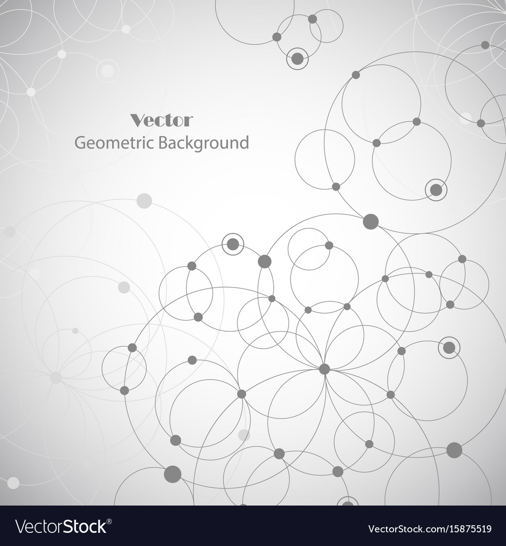 Geometric pattern with connected circles and dots