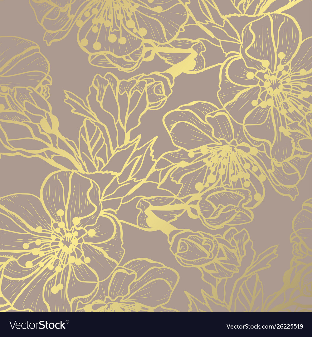 Golden floral pattern