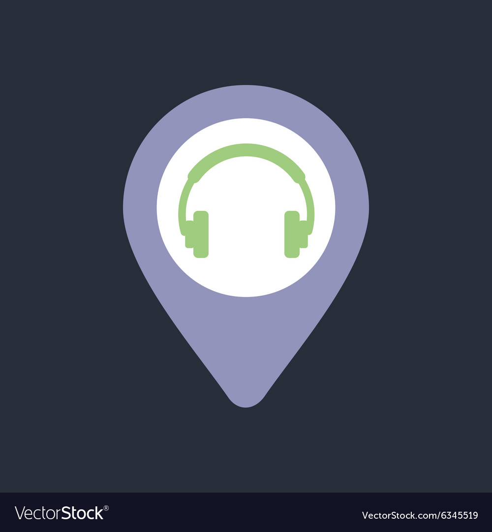 Headphone pin map icon pointer markers