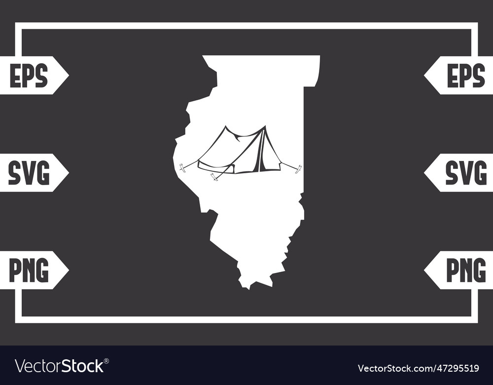 Illinois - camping tent Royalty Free Vector Image