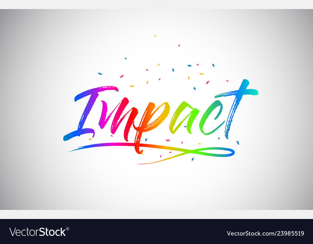 impact-creative-word-text-with-handwritten-vector-image