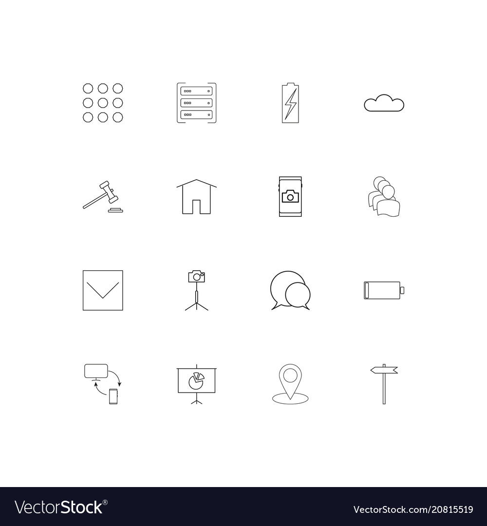 Internet of things linear thin icons set outlined