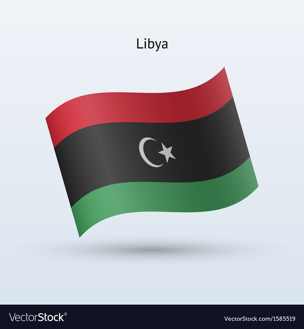 Libya Flag Waving Form Royalty Free Vector Image