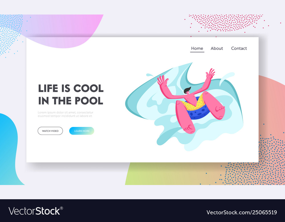 Man Sliding on Inflatable Float