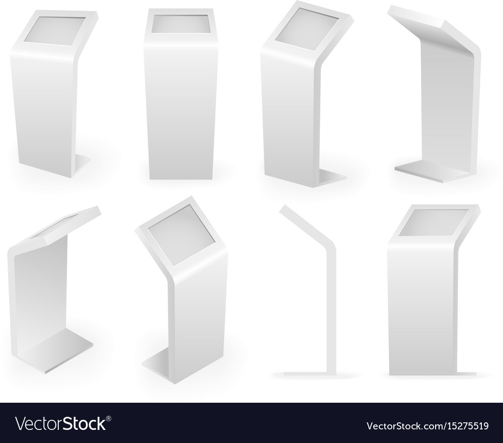 Payment kiosks terminal isolated icons isometric