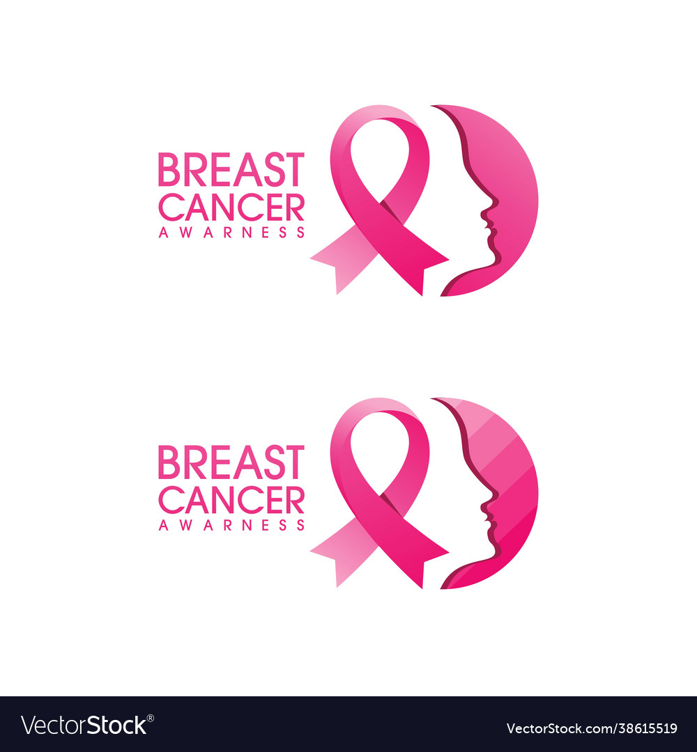 Pink ribbon breast cancer icon