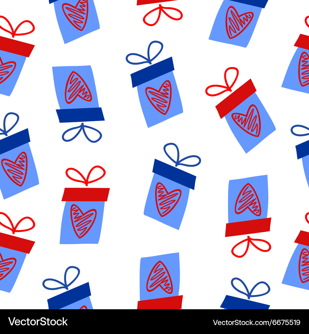 Seamless pattern with gift boxes Royalty Free Vector Image