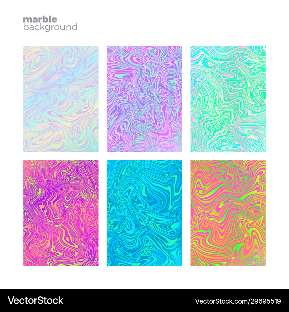 Set marble multicolored textures Royalty Free Vector Image