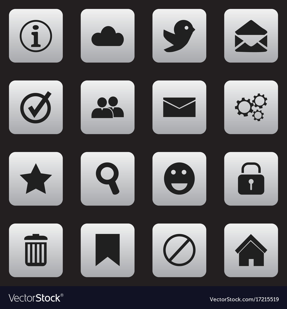 Set of 16 editable network icons includes symbols
