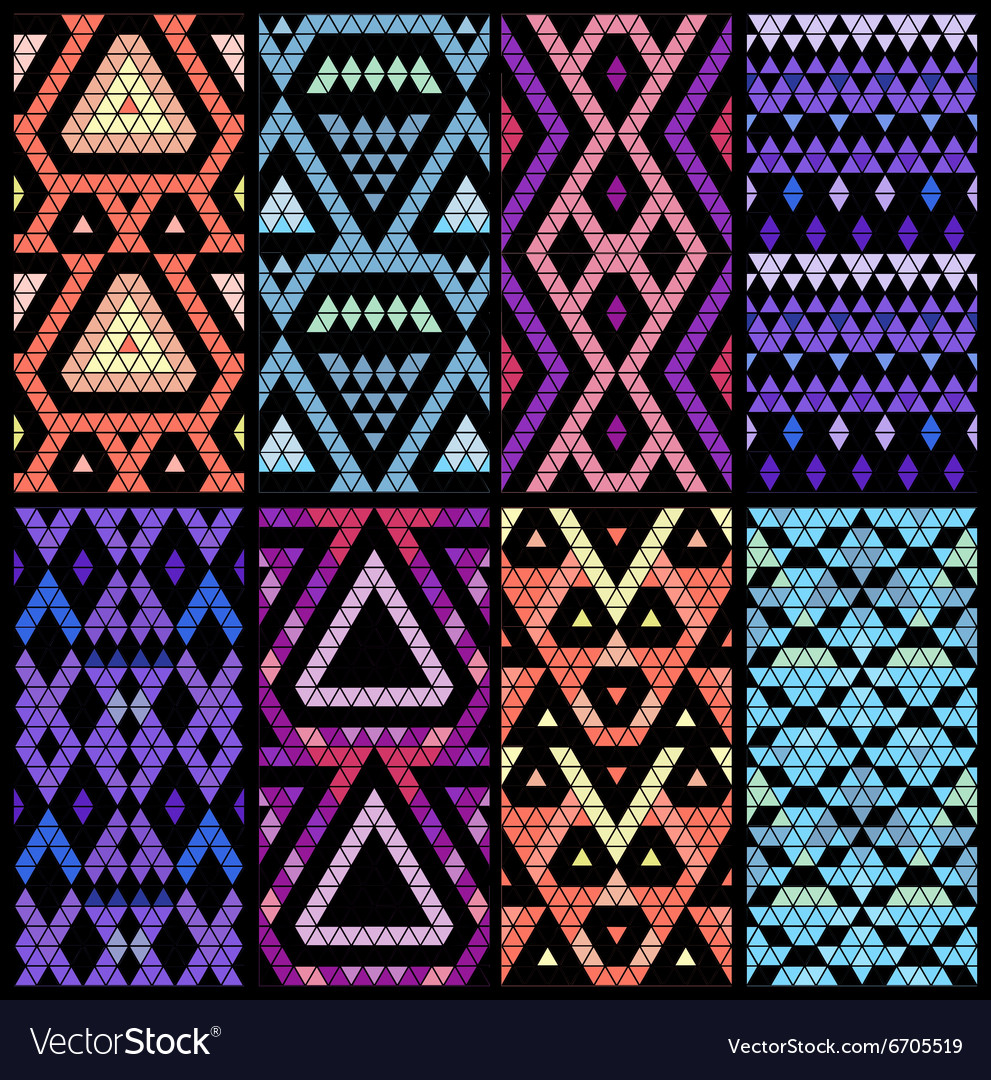 Set of eight patterns Royalty Free Vector Image