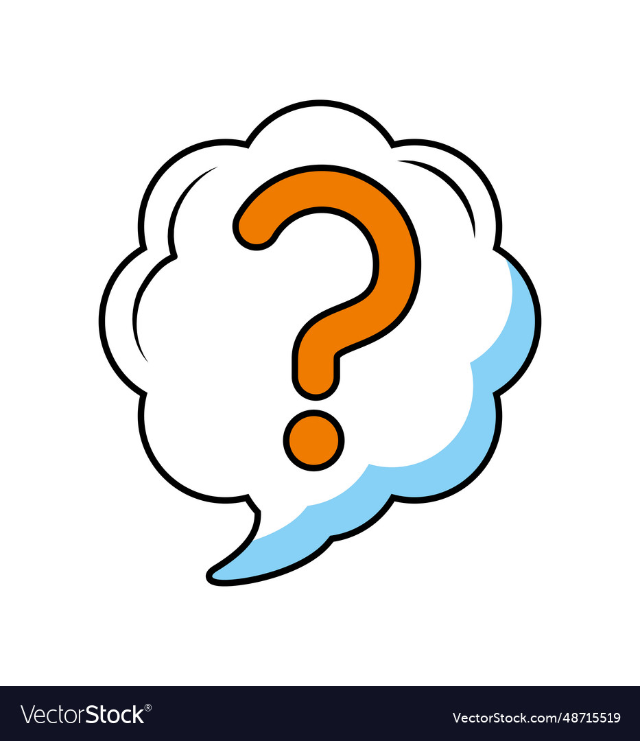 Speech bubble with interrogation sign problem