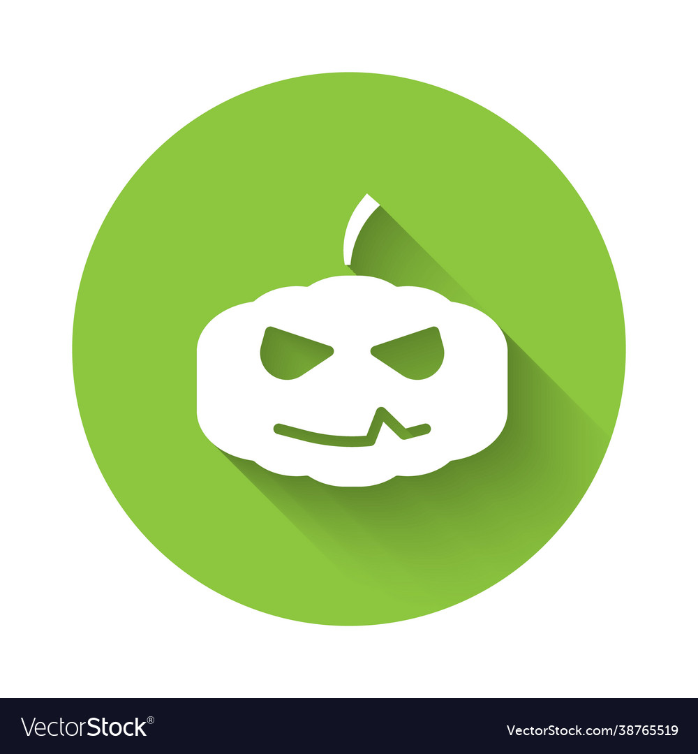 White pumpkin icon isolated with long shadow Vector Image