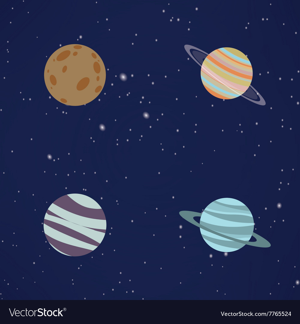 Abstract cartoon planets Royalty Free Vector Image