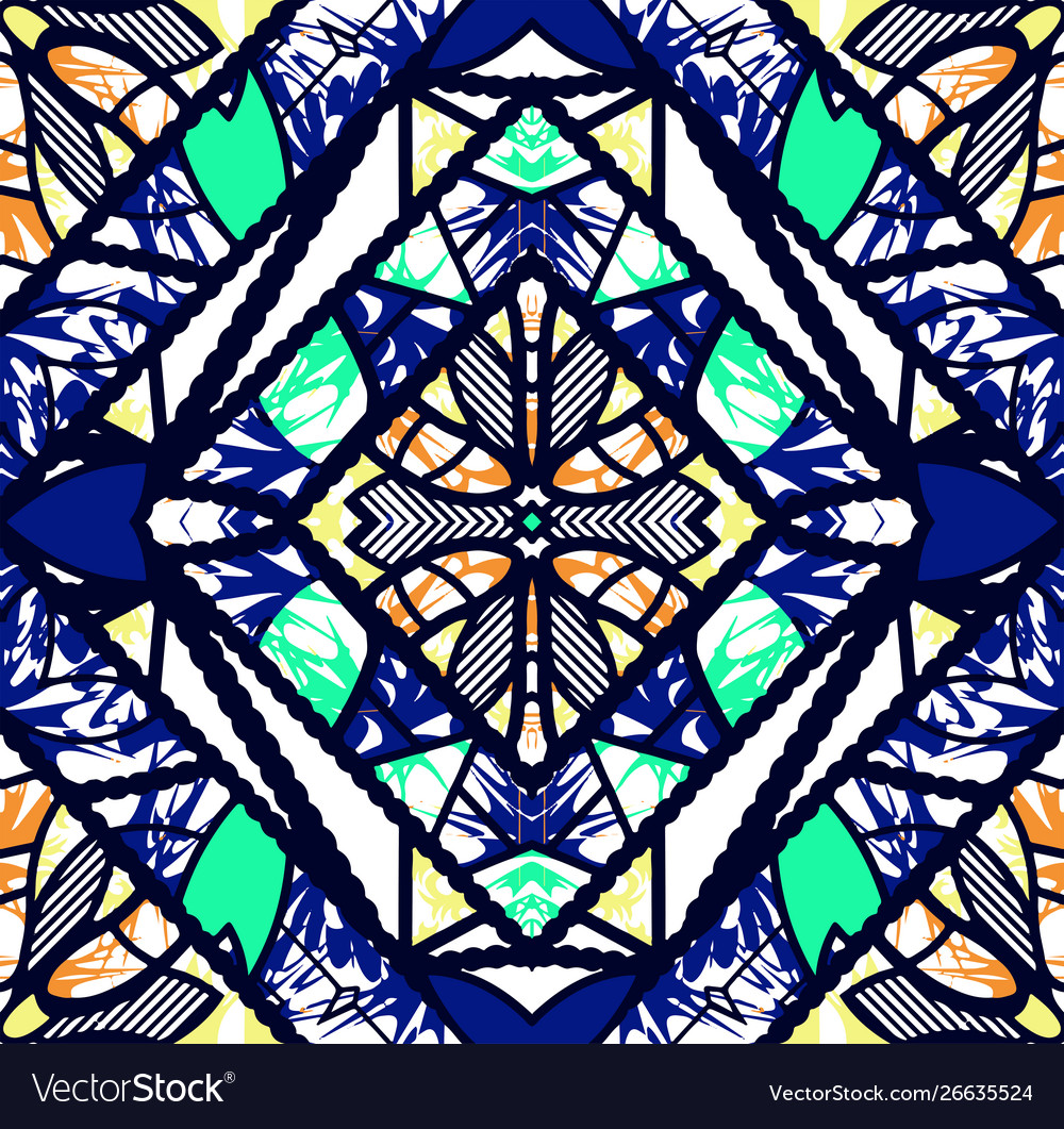 Abstract kaleidoscope pattern seamless background vector image Abstract kaleidoscope pattern seamless background