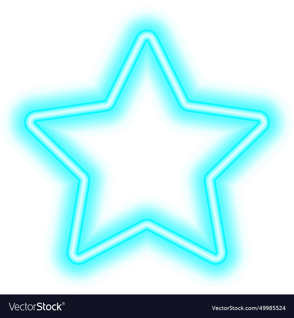 Blue neon star frame Royalty Free Vector Image