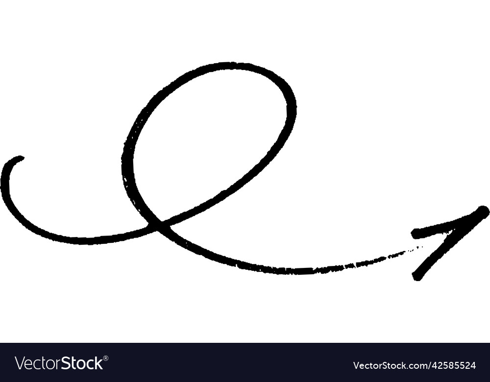 Brushstroke arrow smooth two loop up hand drawn vector image Brushstroke arrow smooth two loop up hand drawn