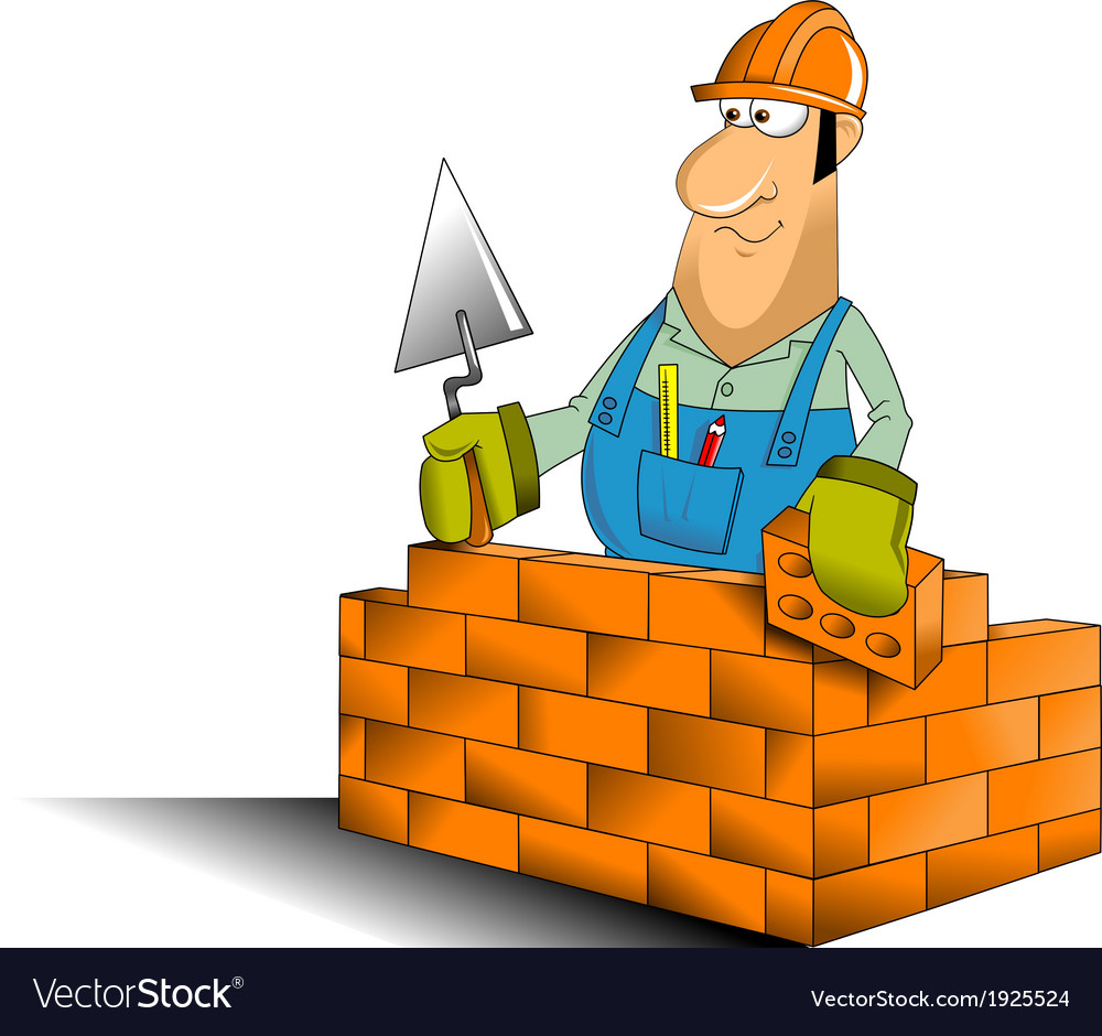 Cartoon builder man Royalty Free Vector Image - VectorStock