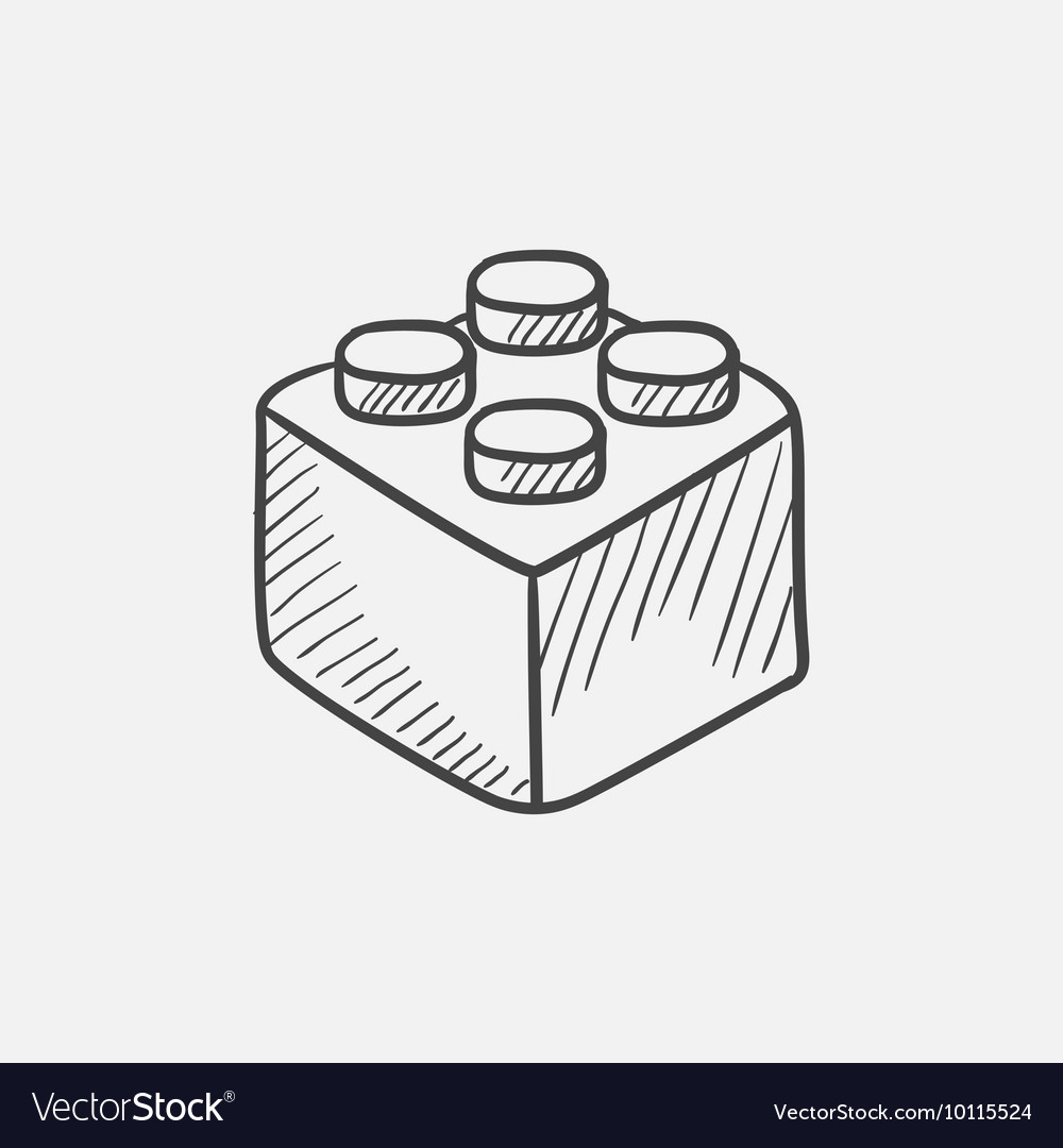 Building block sketch icon Royalty Free Vector Image