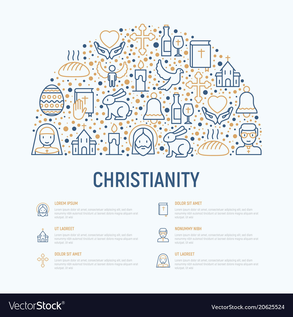Christentumskonzept in Halbkreis