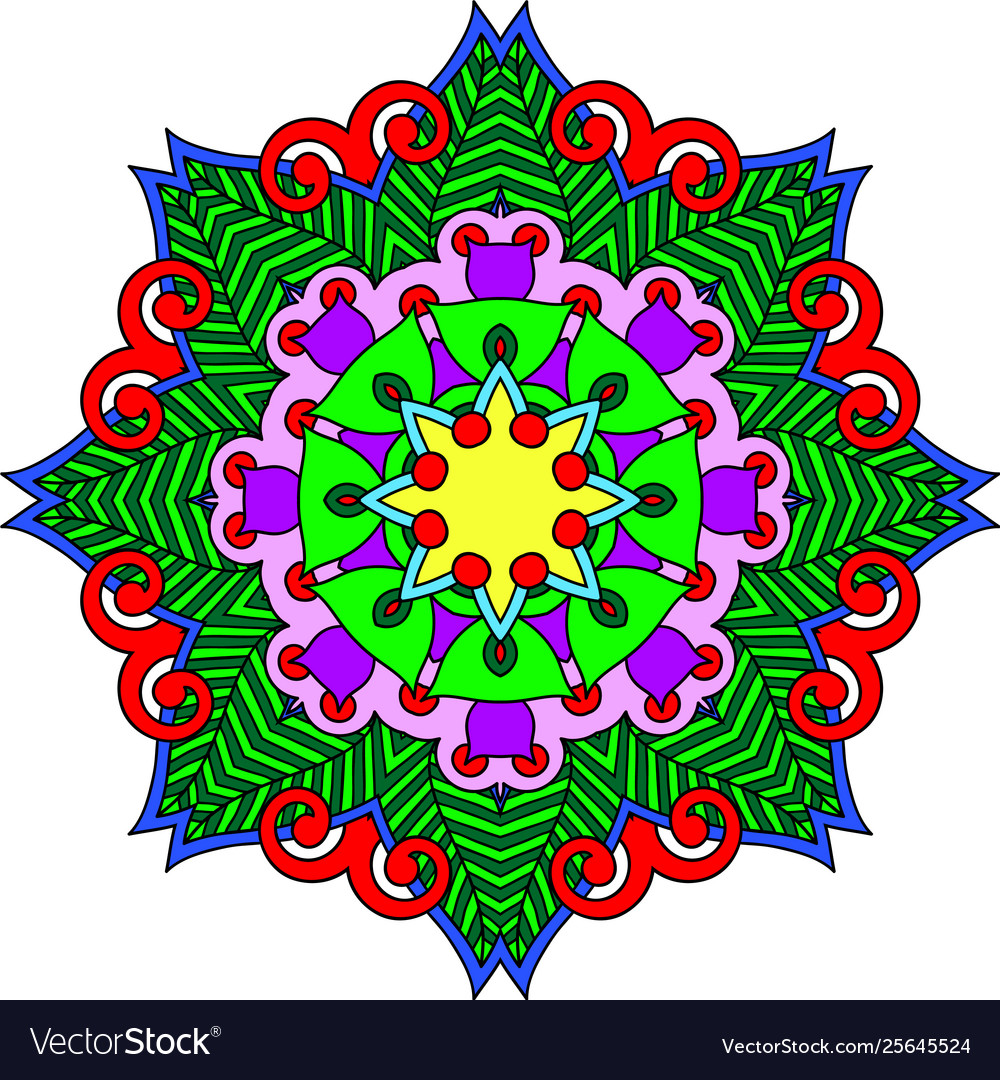 Colourful pattern mandala Royalty Free Vector Image