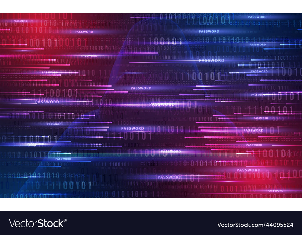 Hacker data security technology blue background vector image Hacker data security technology blue background