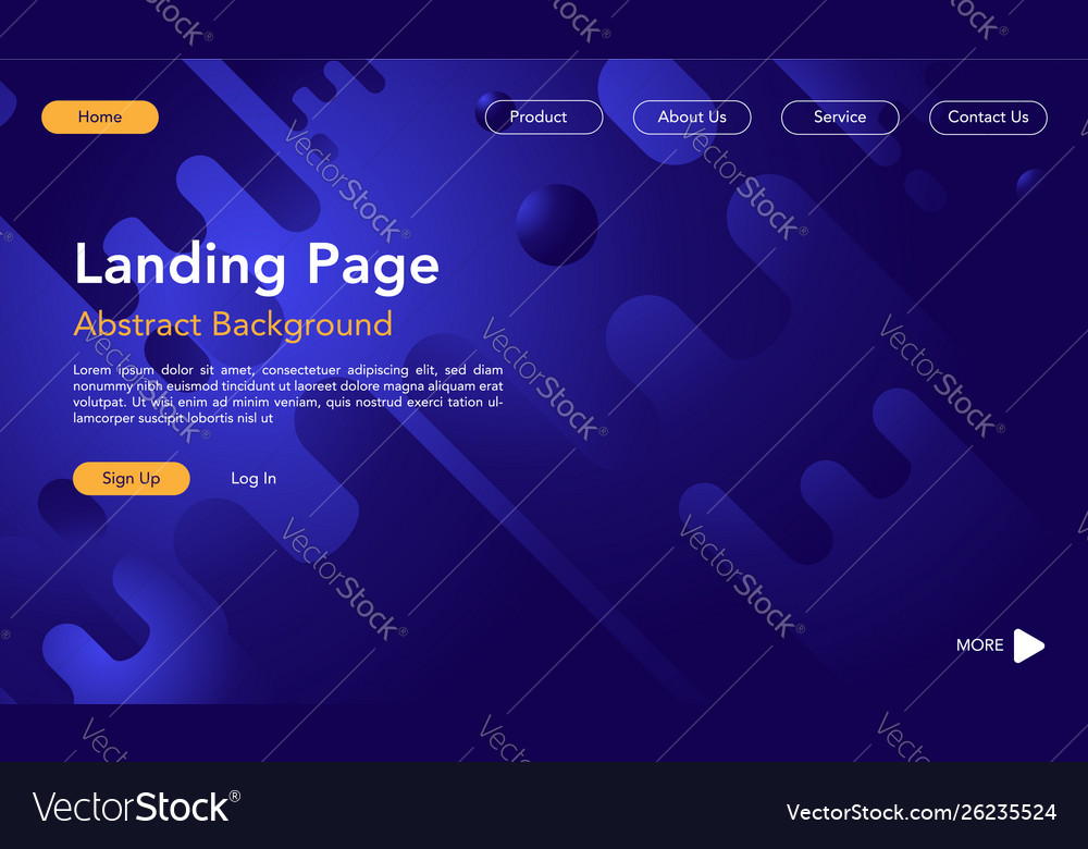 Landing page simple design with dark color