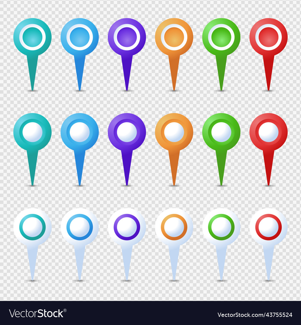 Location pins mega set marker 3d map pointer pin