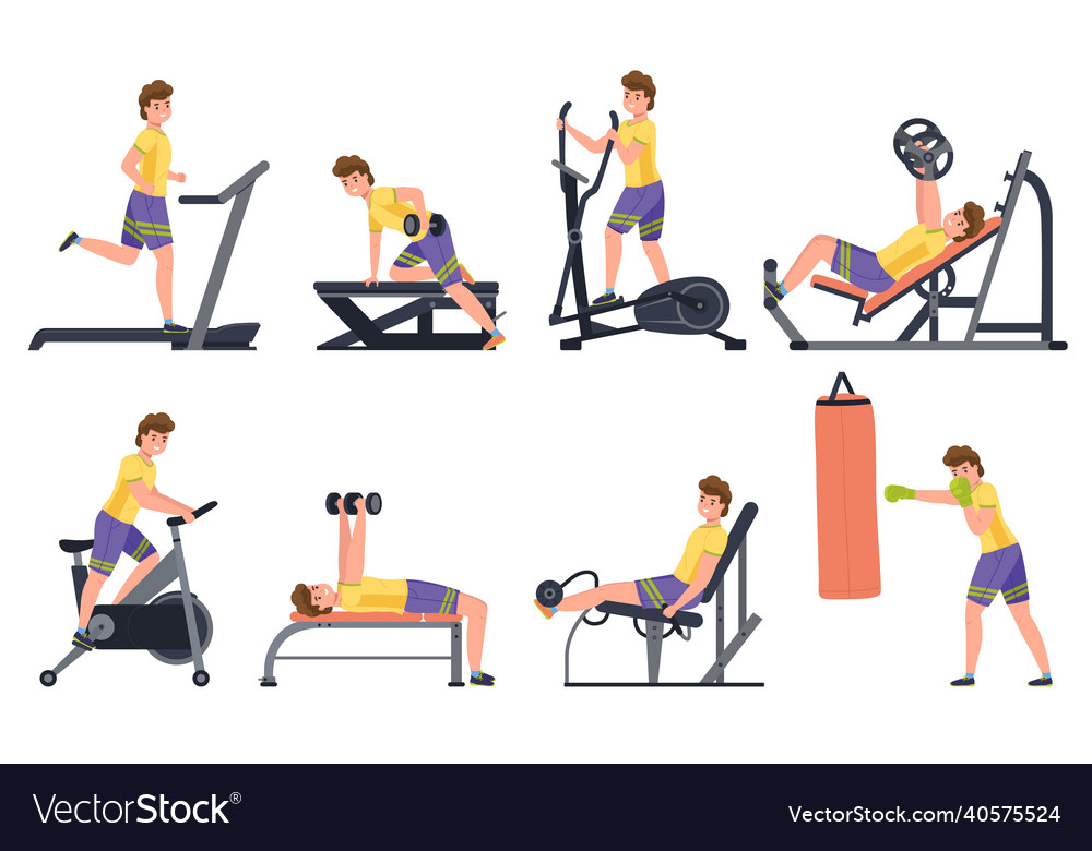 Man At Gym Jock Guy Engaged Sports Royalty Free Vector Image