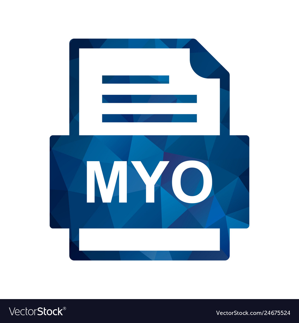 Myo file document icon Royalty Free Vector Image