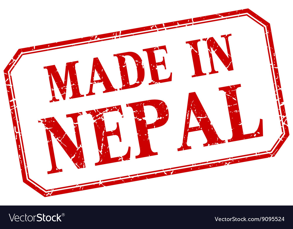 Nepal - made in red vintage isolated label