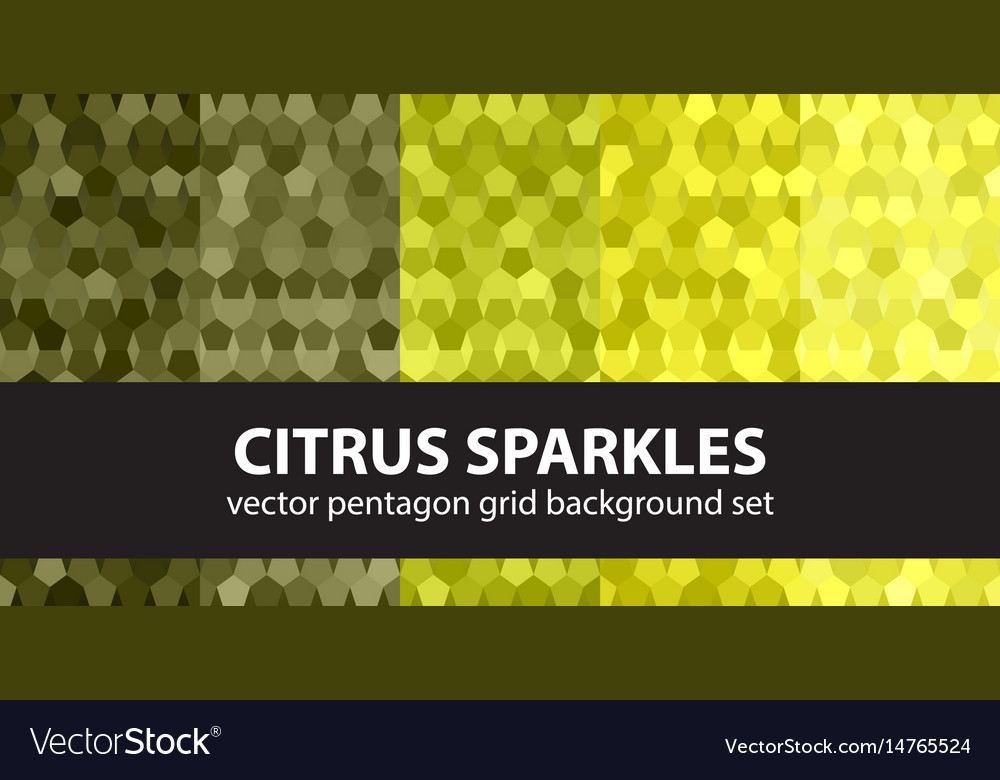 Pentagon pattern set citrus sparkles seamless