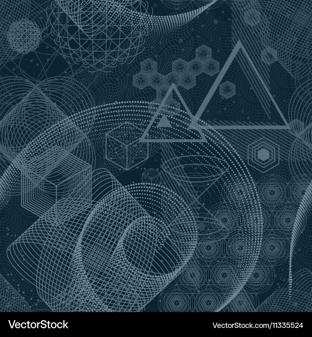 Sacred geometry symbols seamless pattern Vector Image
