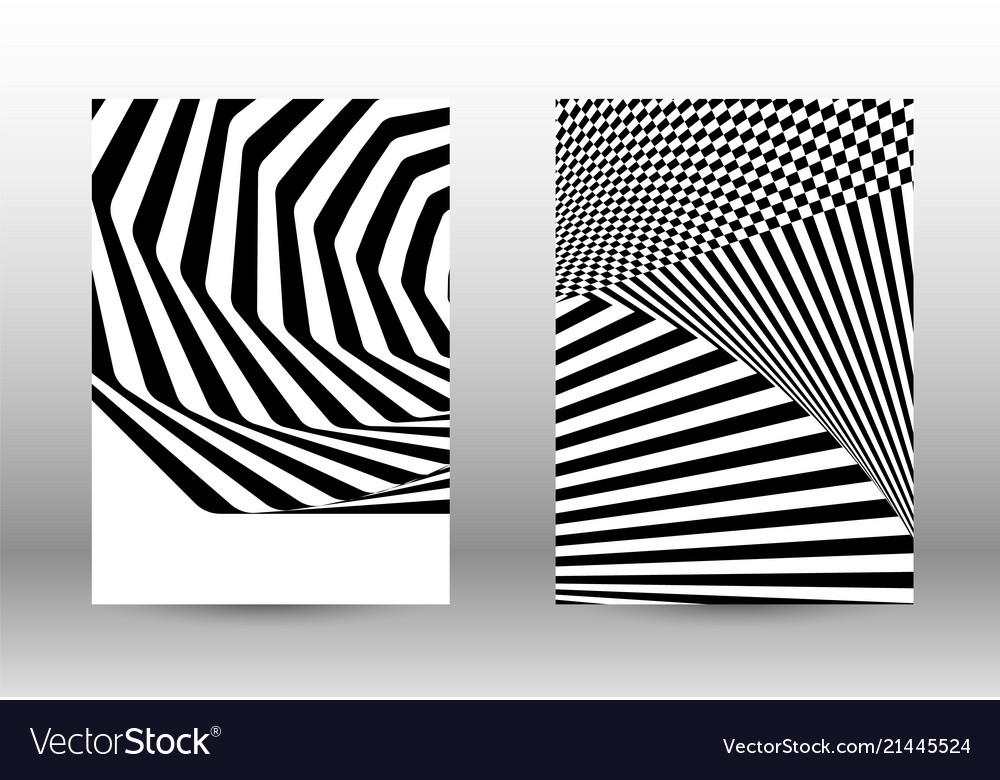 Set of abstract patterns with distorted lines vector image Set of abstract patterns with distorted lines