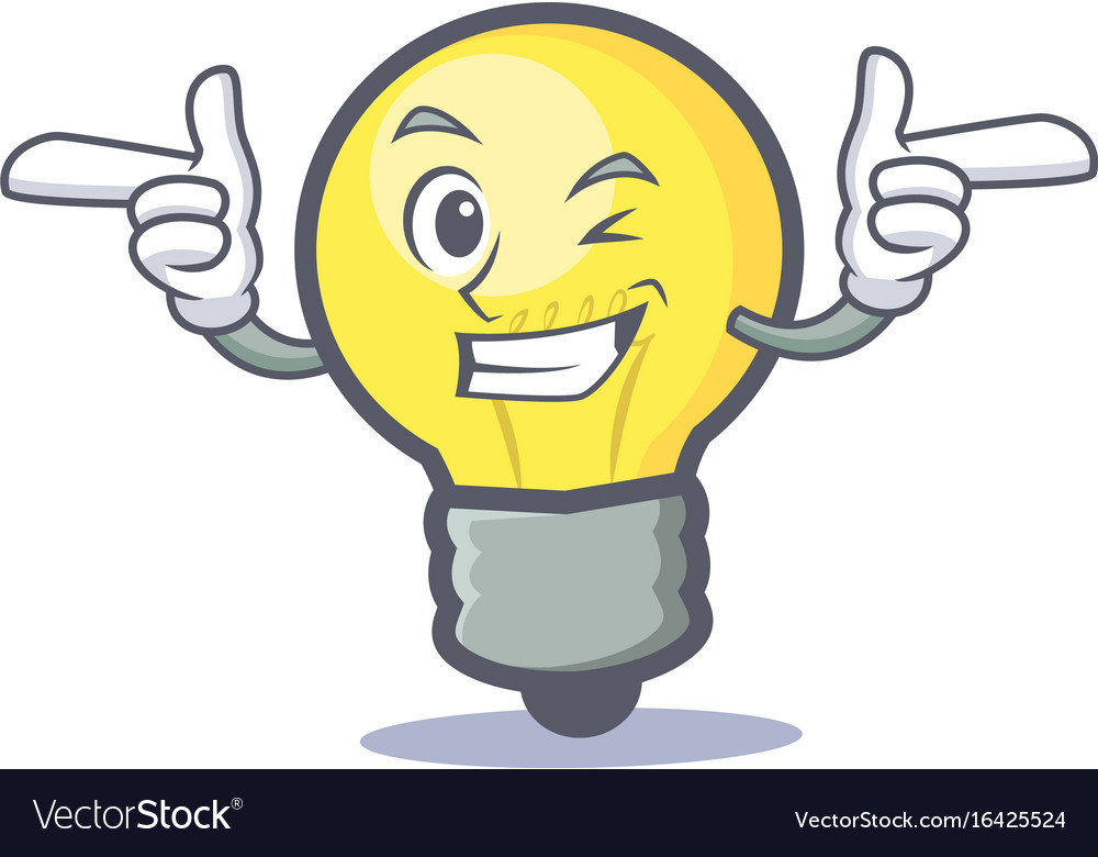 Smiling Light Bulb Character