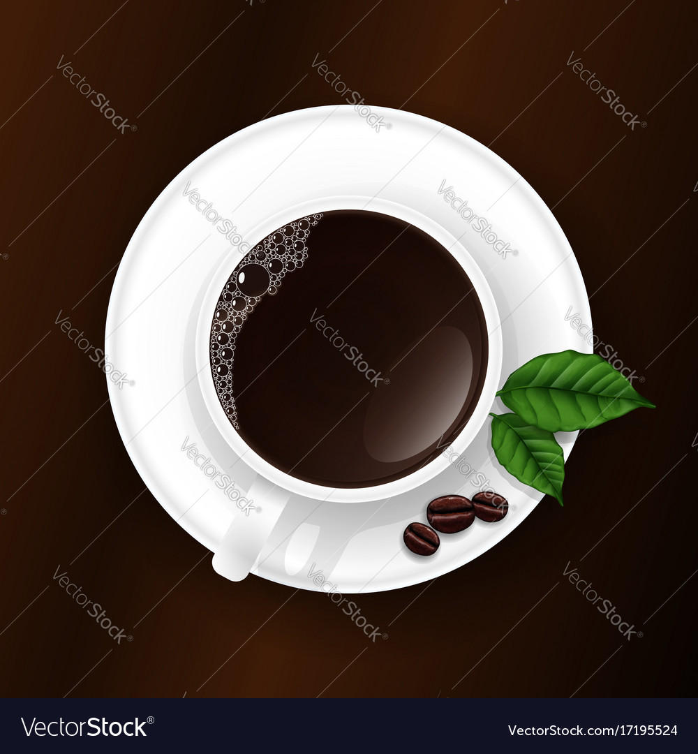 Top view of a cup of coffee Royalty Free Vector Image