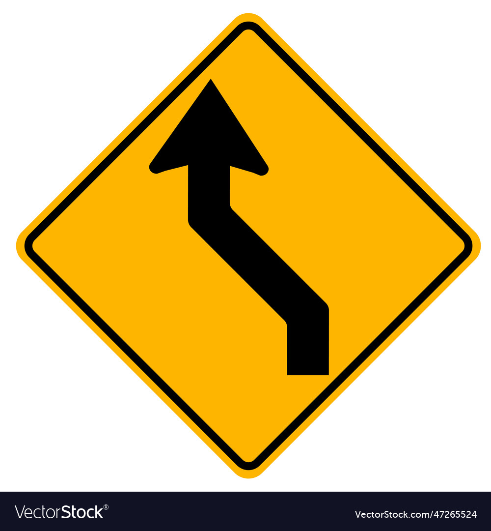 Warning signs double curve first to left on white Vector Image