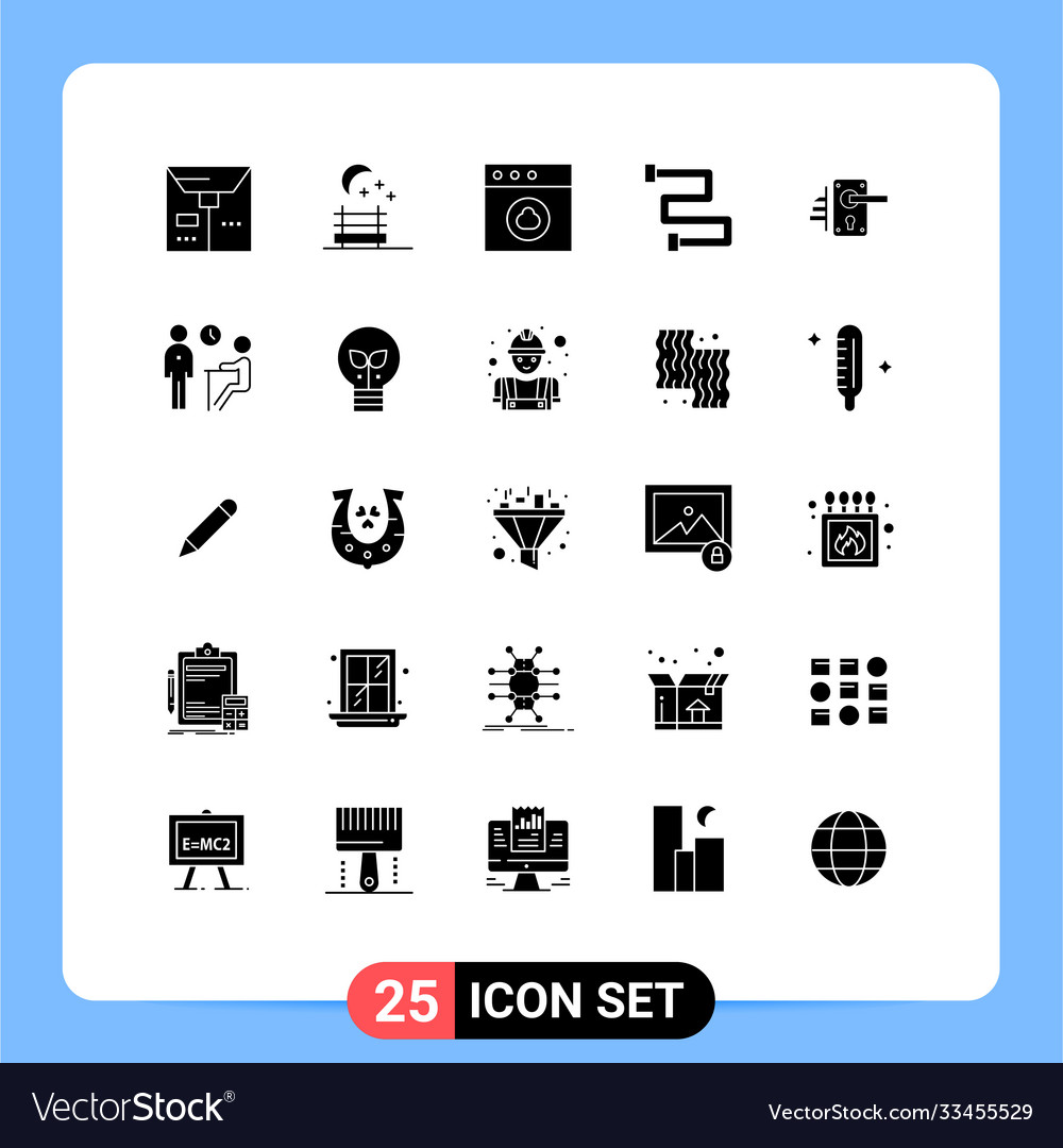 25 thematische solide Glyphen und editierbare Symbole