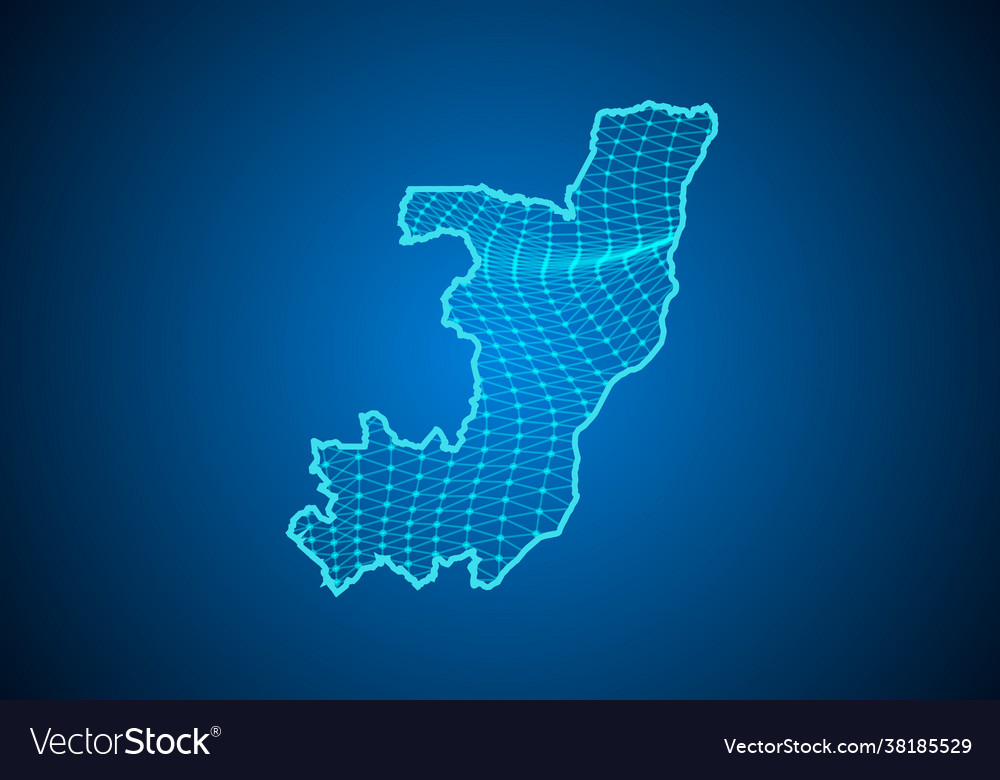 Abstract digital map congo with particles dots vector image Abstract digital map congo with particles dots