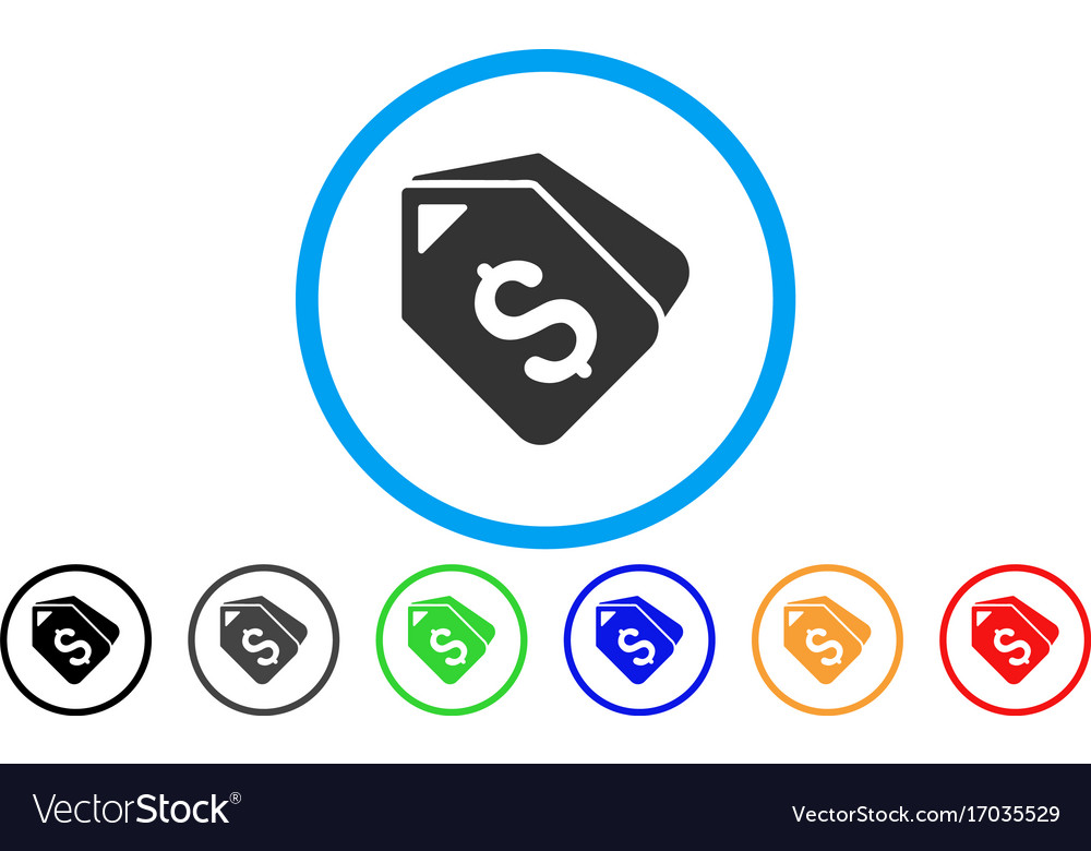 Bank account tags rounded icon Royalty Free Vector Image