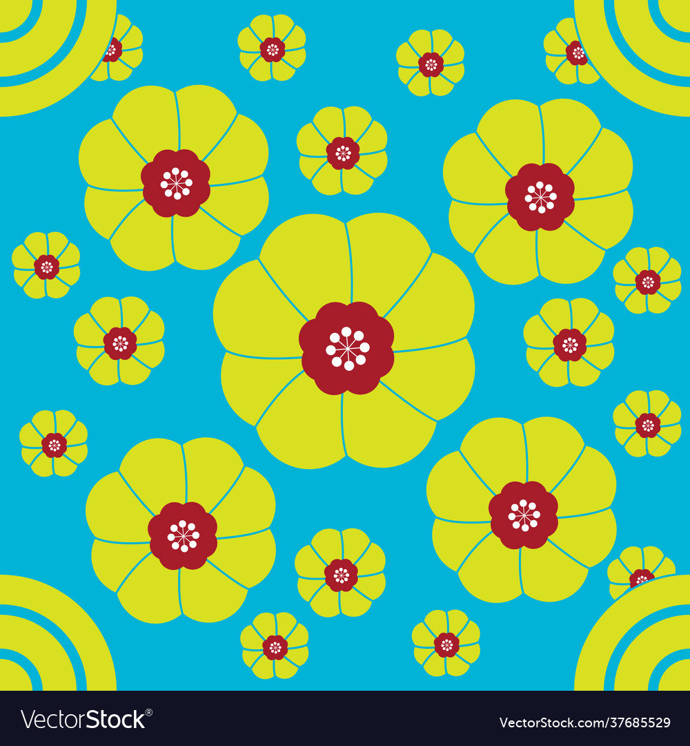 Bright cherry blossom pattern in spring vector image Bright cherry blossom pattern in spring