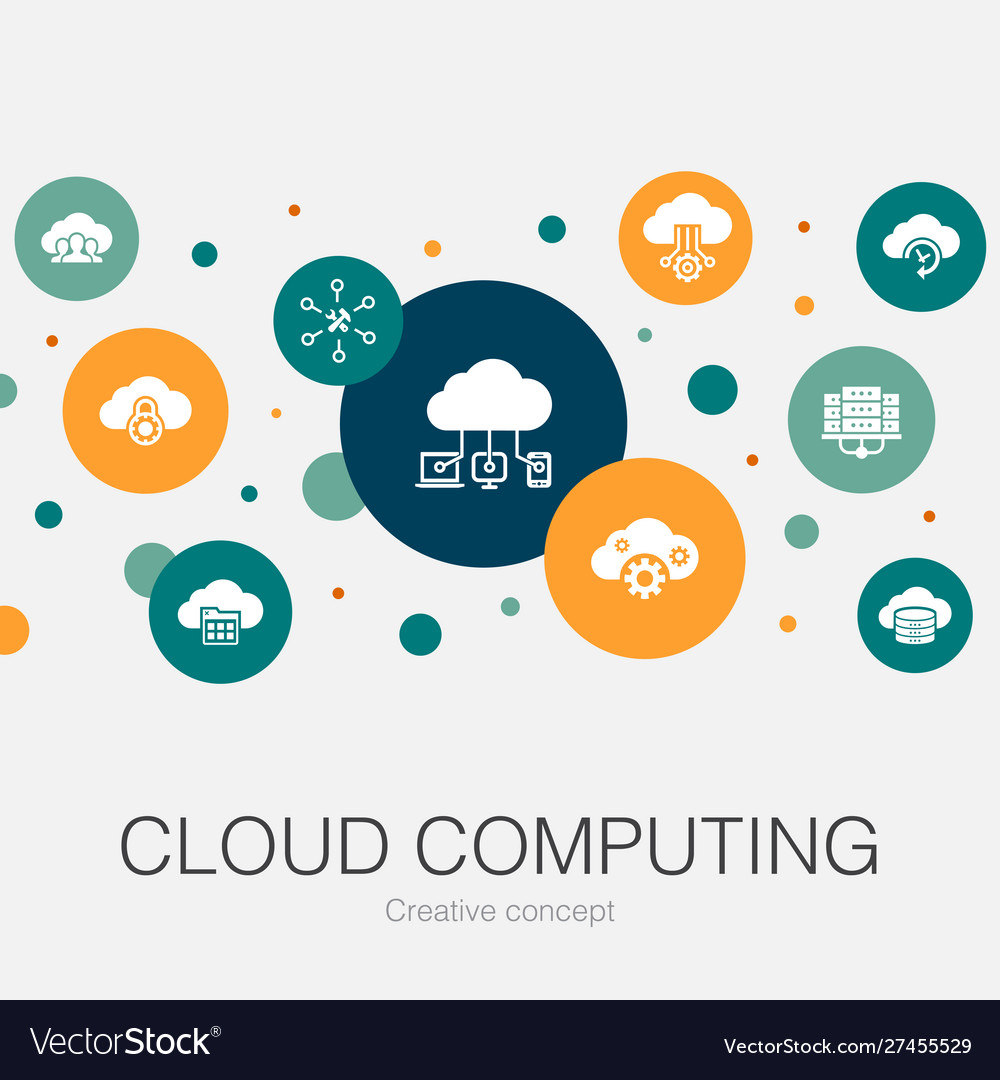 Cloud computing trendy circle template with simple