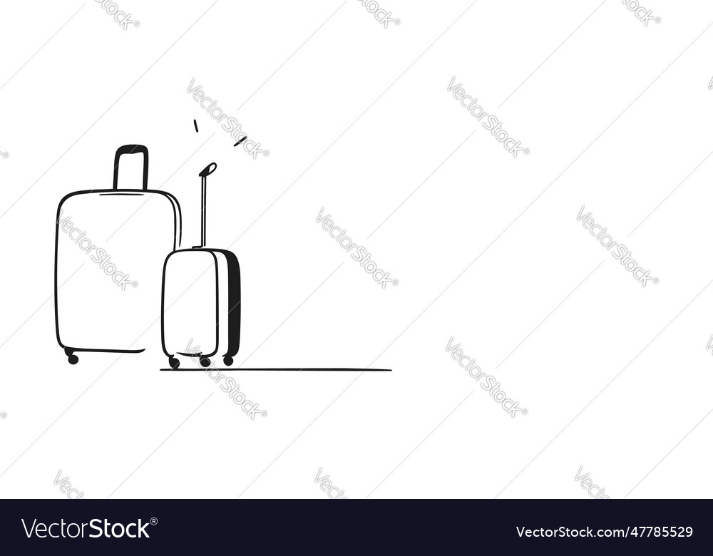 Continuous Line Suitcase Sketch