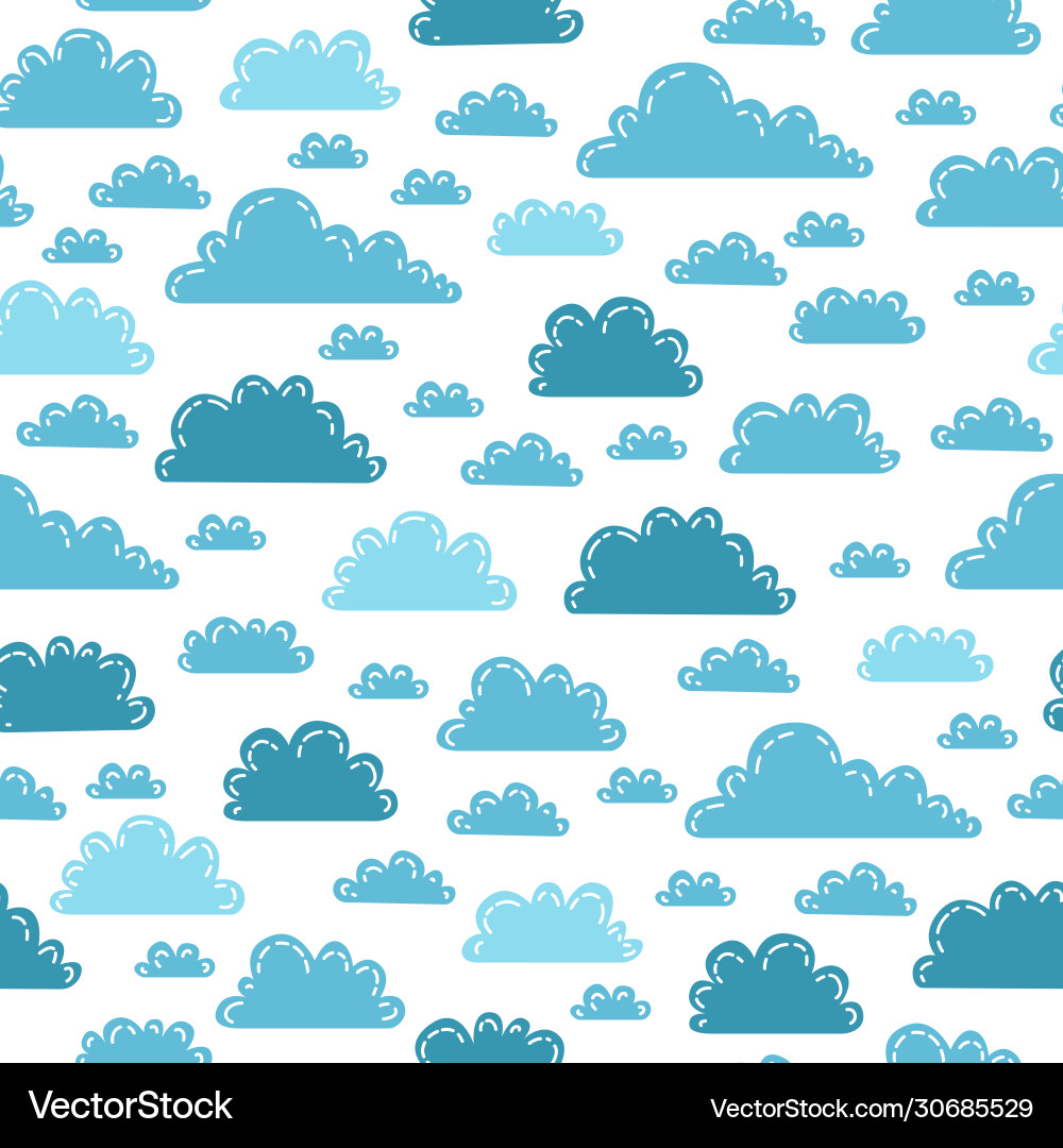 Cute scandinavian cloud seamless pattern Vector Image
